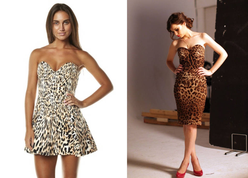 Леопардовое платье без бретелек