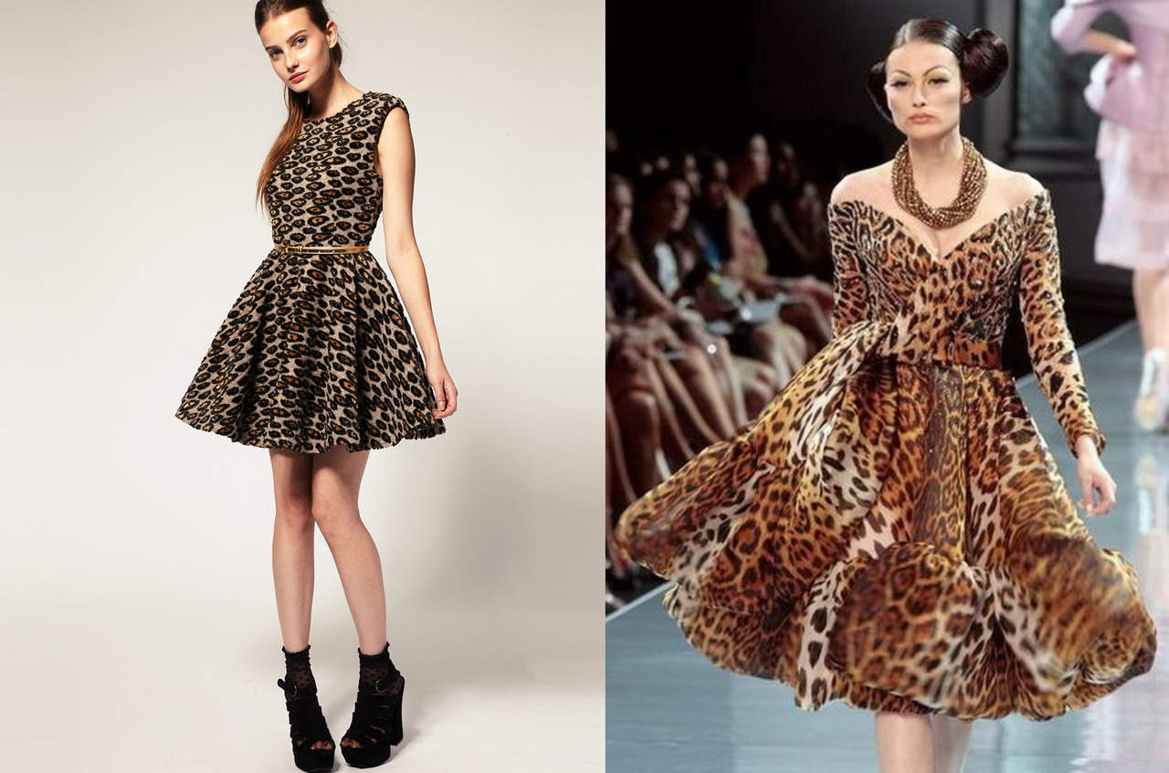 Платье с леопардовым принтом и пышной юбкой